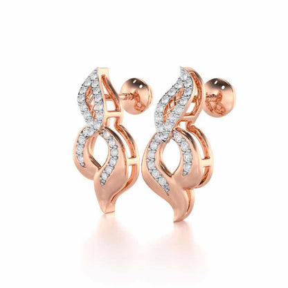 Luminous Pulse Silver Earrings - Rose Gold - Image 3
