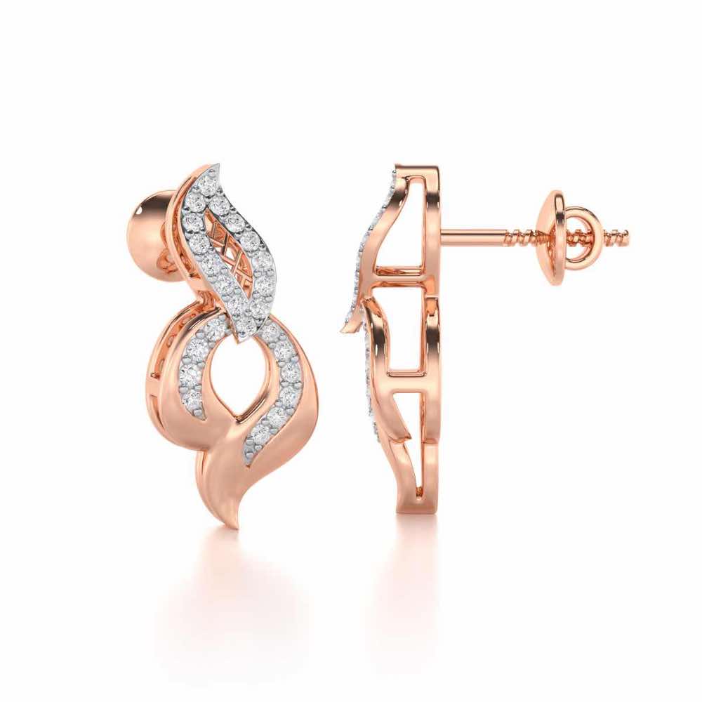 Luminous Pulse Silver Earrings - Rose Gold - Image 4