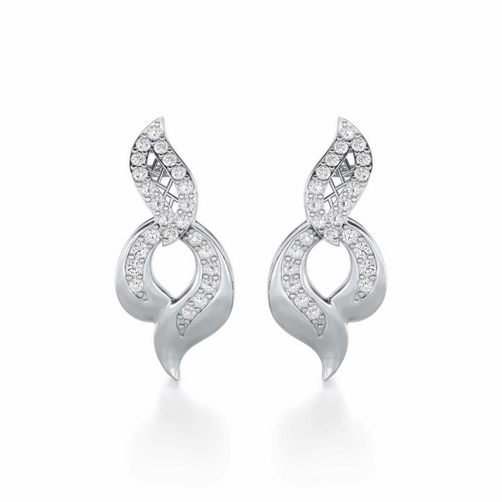 Luminous Pulse Silver Earrings - White Gold - Image 1