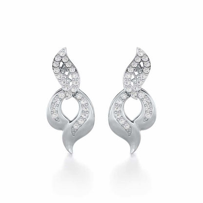 Luminous Pulse Silver Earrings - White Gold - Image 1