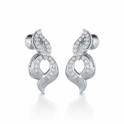 Luminous Pulse Silver Earrings - White Gold - Image 2