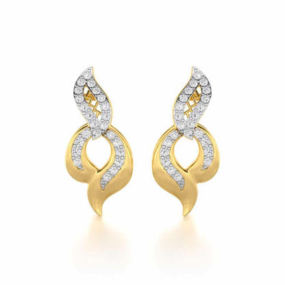 Luminous Pulse Silver Earrings - Yellow Gold - Image 1