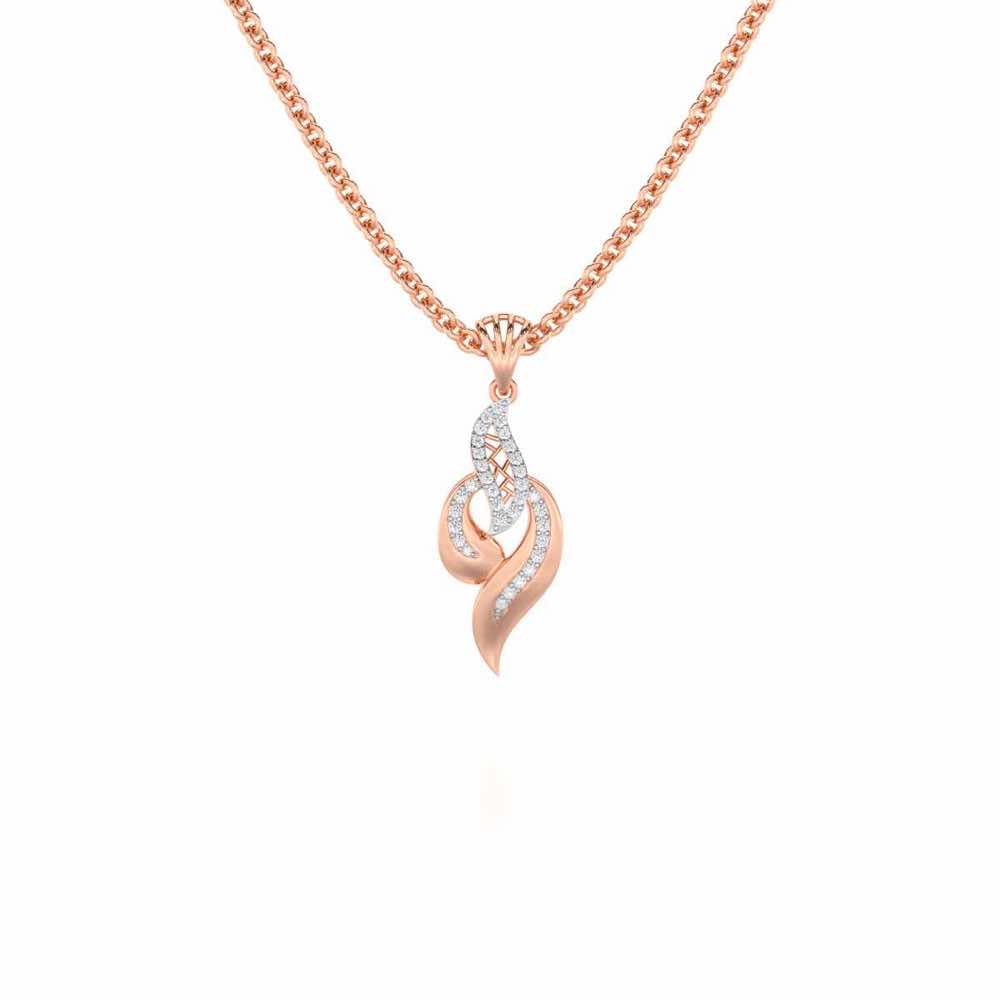 Luminous Pulse Silver Pendant - Rose Gold - Image 1