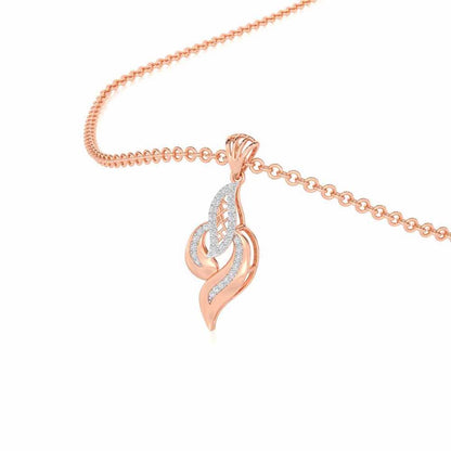Luminous Pulse Silver Pendant - Rose Gold - Image 2