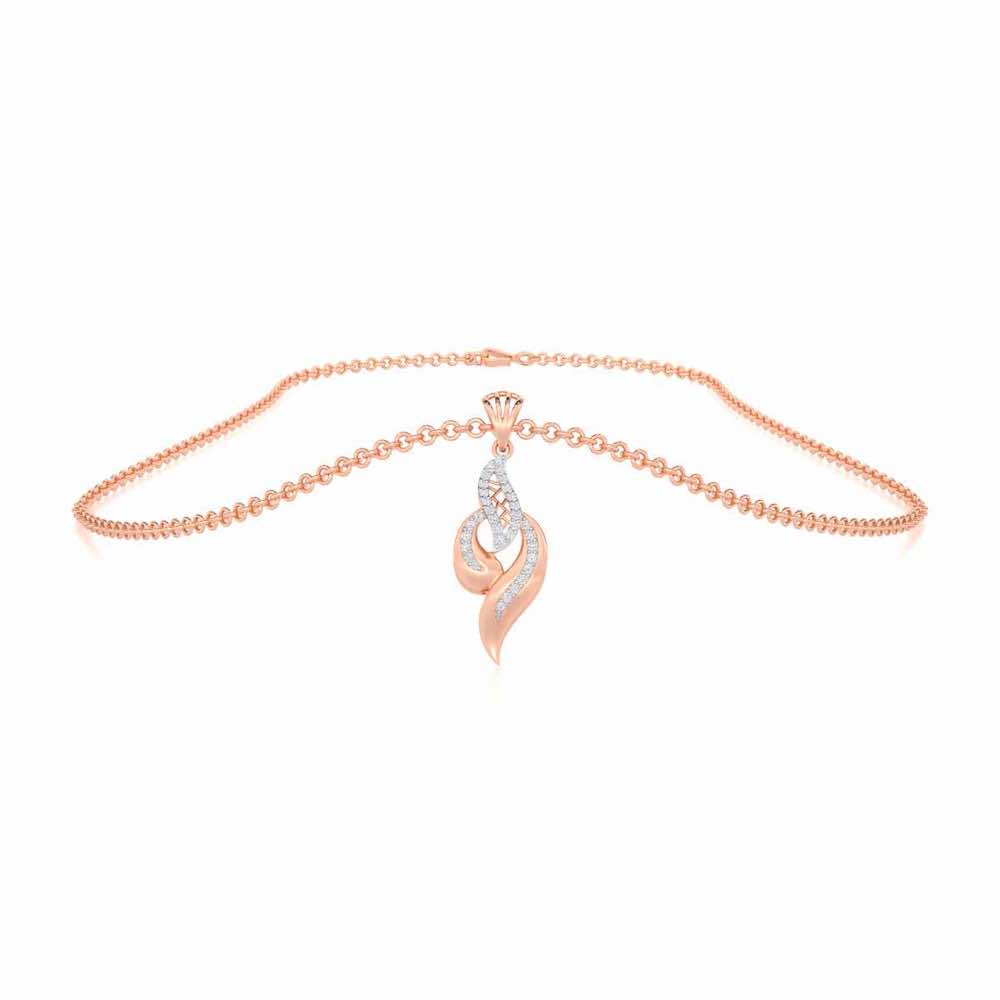 Luminous Pulse Silver Pendant - Rose Gold - Image 3