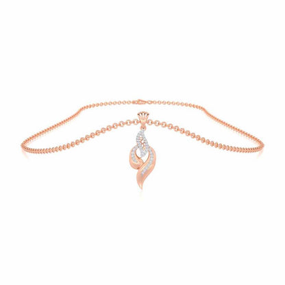 Luminous Pulse Silver Pendant - Rose Gold - Image 3