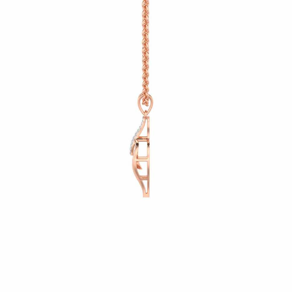 Luminous Pulse Silver Pendant - Rose Gold - Image 4