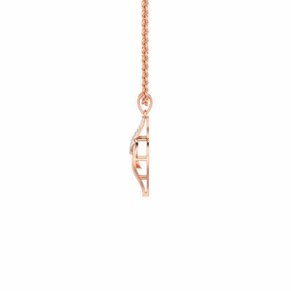 Luminous Pulse Silver Pendant - Rose Gold - Image 4