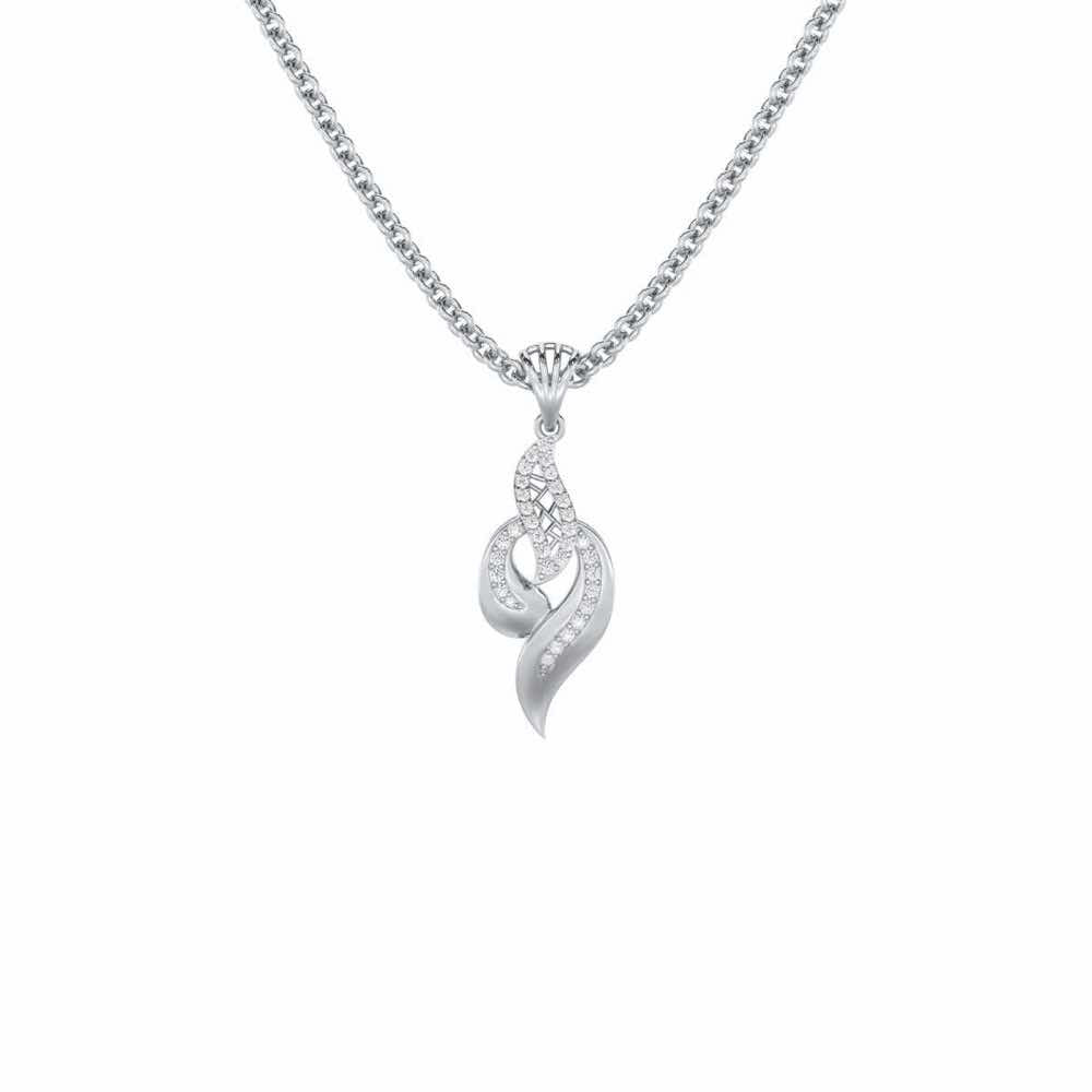Luminous Pulse Silver Pendant - White Gold - Image 1