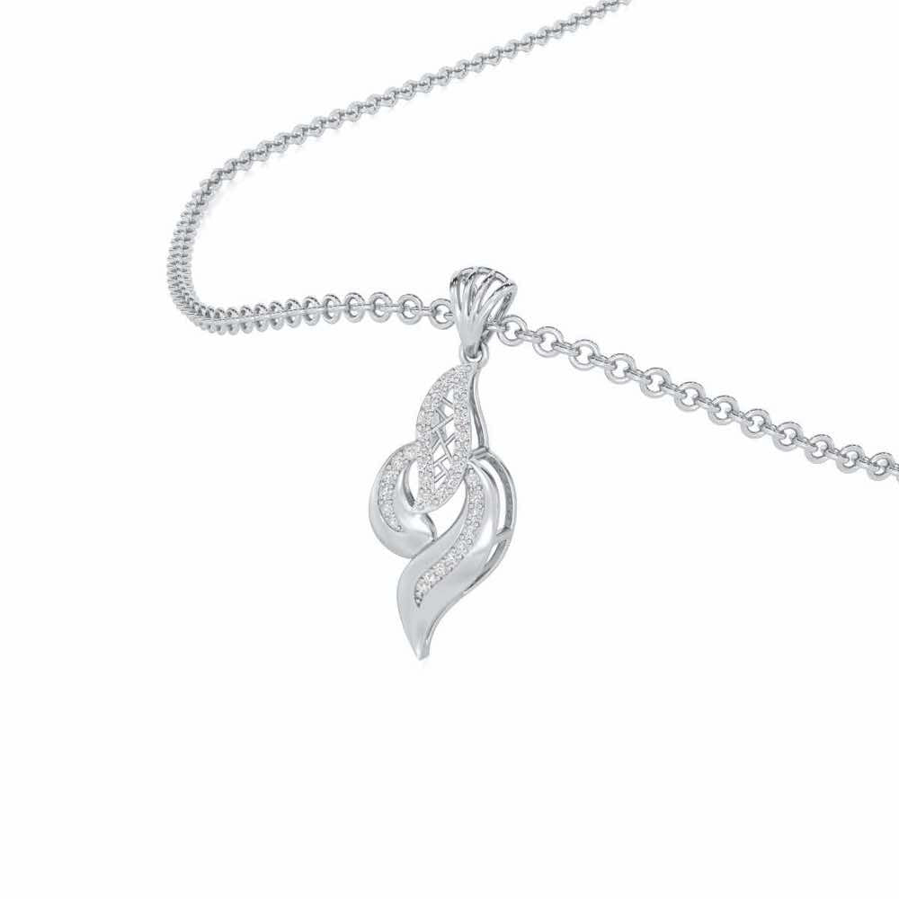 Luminous Pulse Silver Pendant - White Gold - Image 2