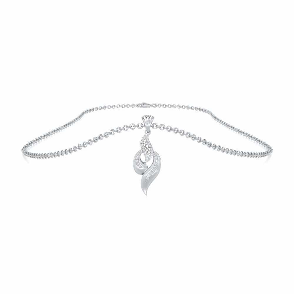 Luminous Pulse Silver Pendant - White Gold - Image 3