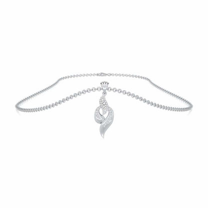 Luminous Pulse Silver Pendant - White Gold - Image 3
