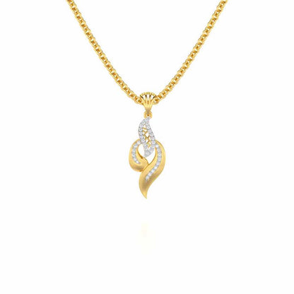 Luminous Pulse Silver Pendant - Yellow Gold - Image 1