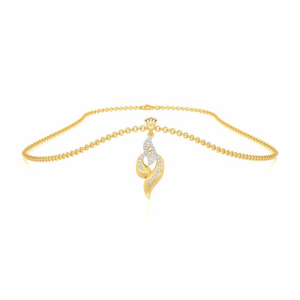 Luminous Pulse Silver Pendant - Yellow Gold - Image 3