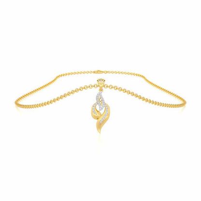 Luminous Pulse Silver Pendant - Yellow Gold - Image 3