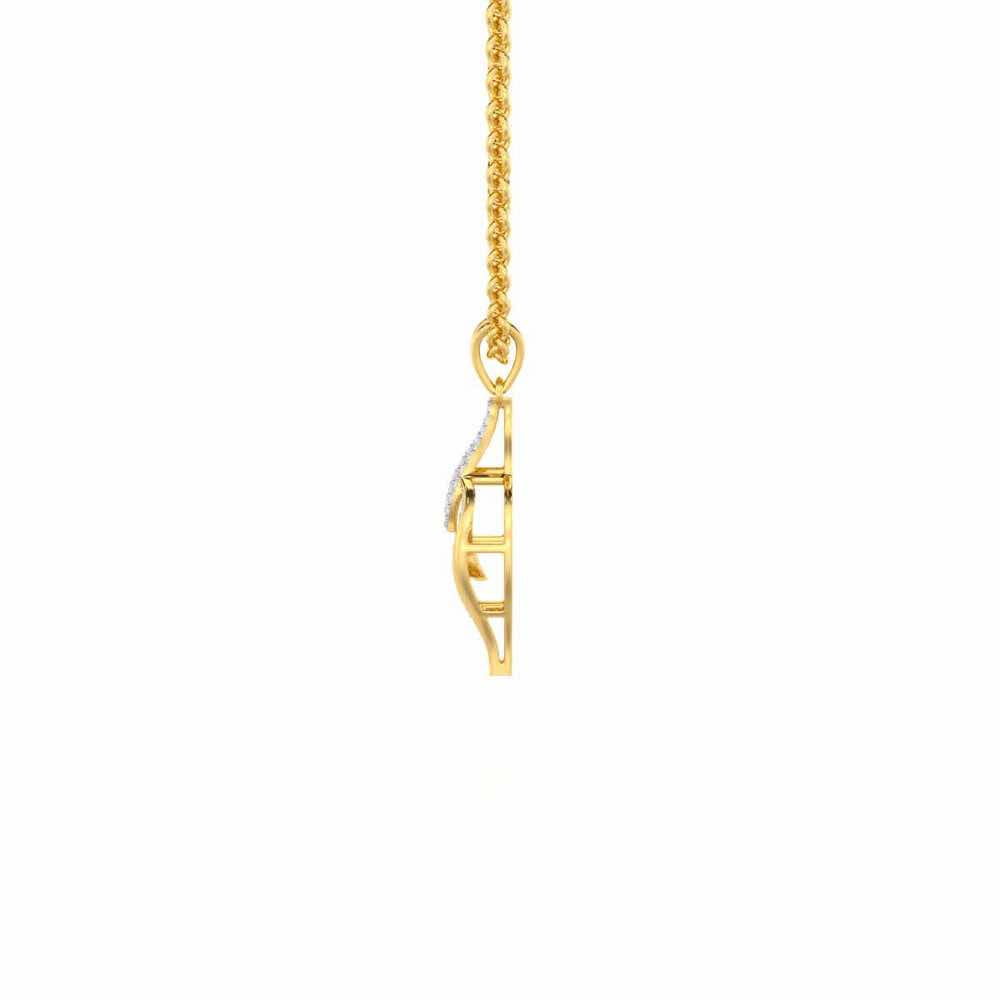 Luminous Pulse Silver Pendant - Yellow Gold - Image 4