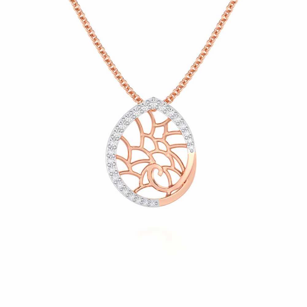 Luna Sparkle Silver Pendant - Rose Gold - Image 1
