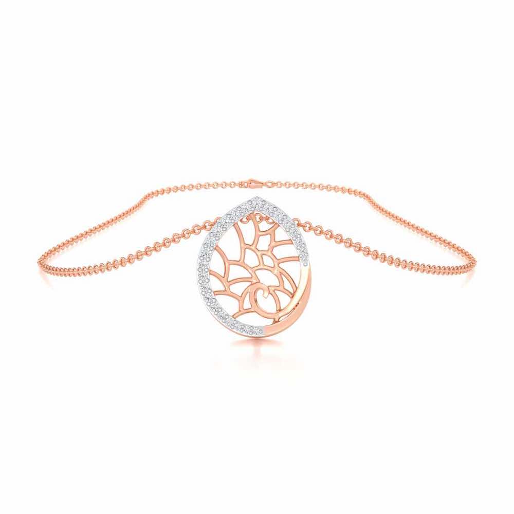 Luna Sparkle Silver Pendant - Rose Gold - Image 3