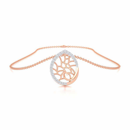 Luna Sparkle Silver Pendant - Rose Gold - Image 3