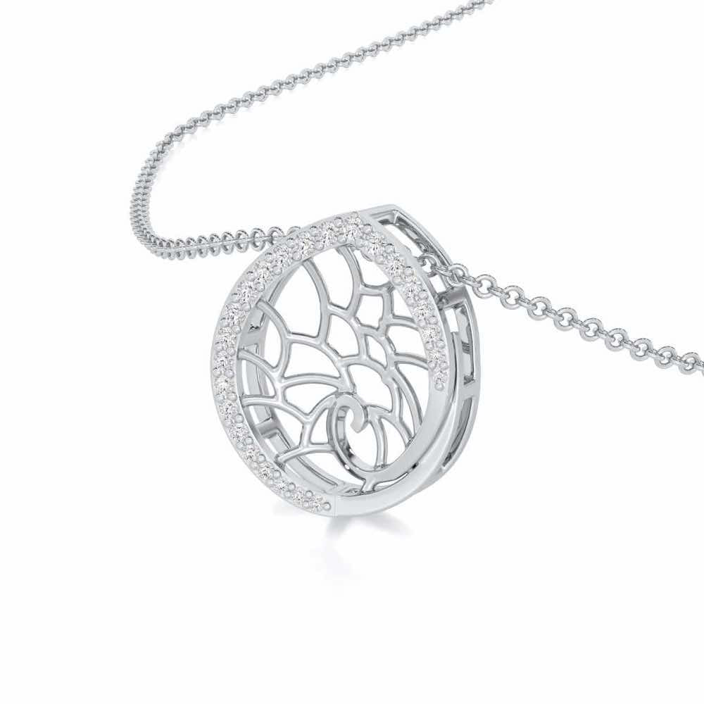 Luna Sparkle Silver Pendant - White Gold - Image 2