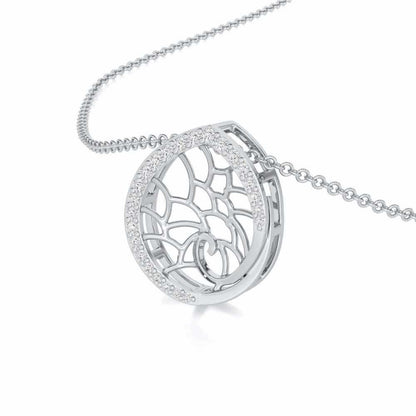 Luna Sparkle Silver Pendant - White Gold - Image 2