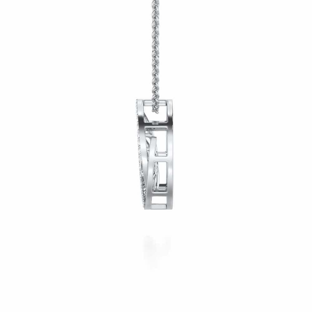 Luna Sparkle Silver Pendant - White Gold - Image 4