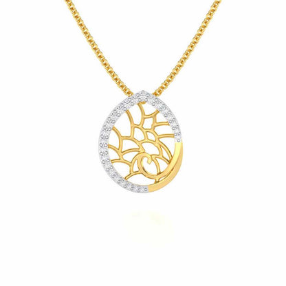 Luna Sparkle Silver Pendant - Yellow Gold - Image 1