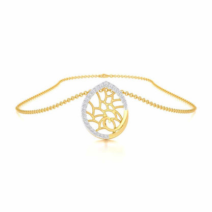 Luna Sparkle Silver Pendant - Yellow Gold - Image 3