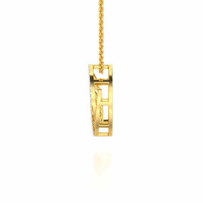 Luna Sparkle Silver Pendant - Yellow Gold - Image 4