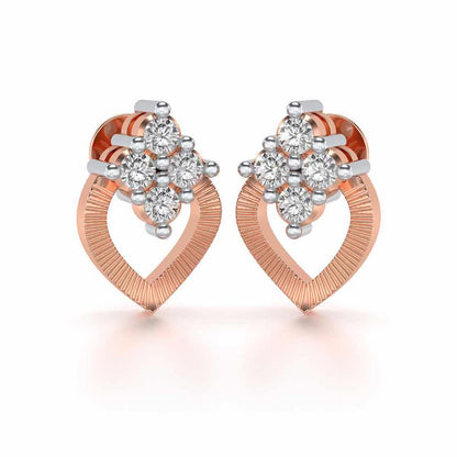 Luster Drop Silver Studs - Rose Gold - Image 1