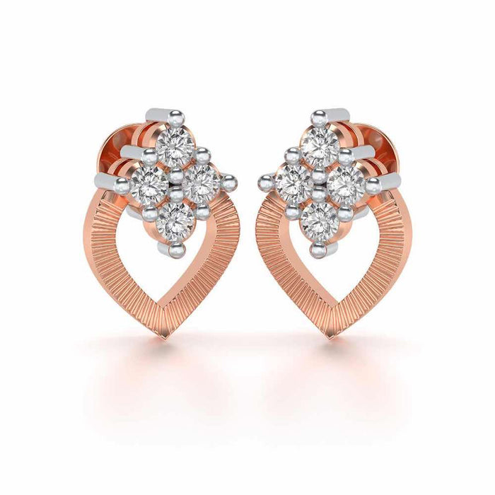 Luster Drop Silver Studs - Rose Gold - Image 1