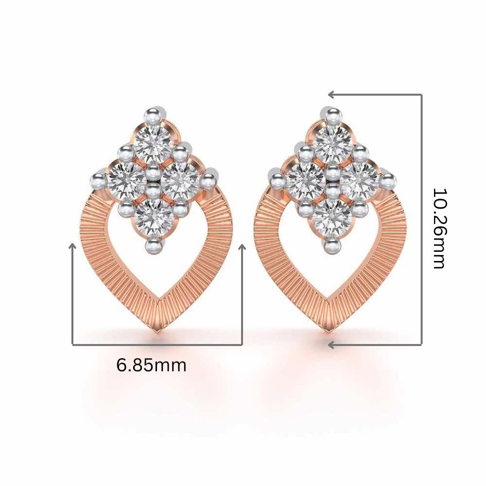 Luster Drop Silver Studs - Rose Gold - Image 2