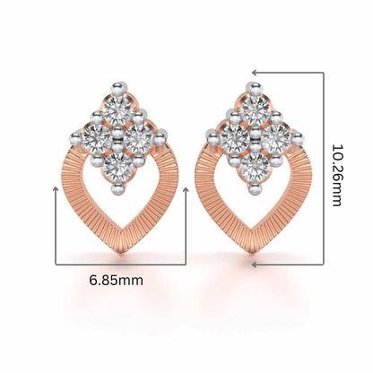 Luster Drop Silver Studs - Rose Gold - Image 2