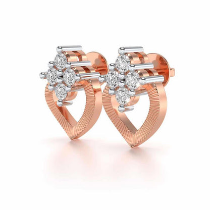 Luster Drop Silver Studs - Rose Gold - Image 3