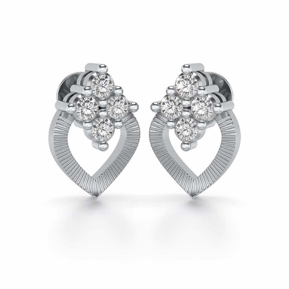 Luster Drop Silver Studs - White Gold - Image 1