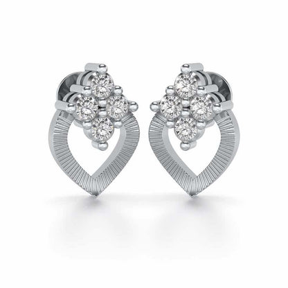 Luster Drop Silver Studs - White Gold - Image 1