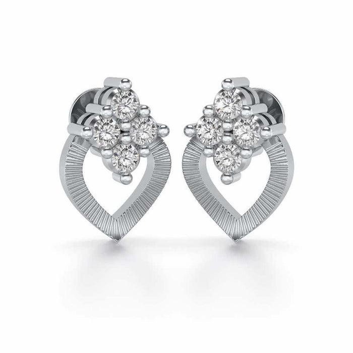 Luster Drop Silver Studs - White Gold - Image 1