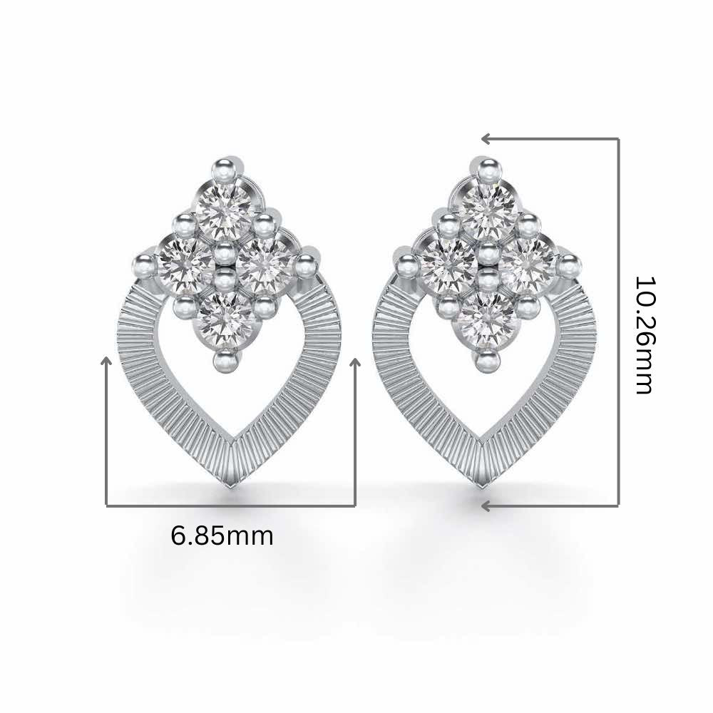 Luster Drop Silver Studs - White Gold - Image 2