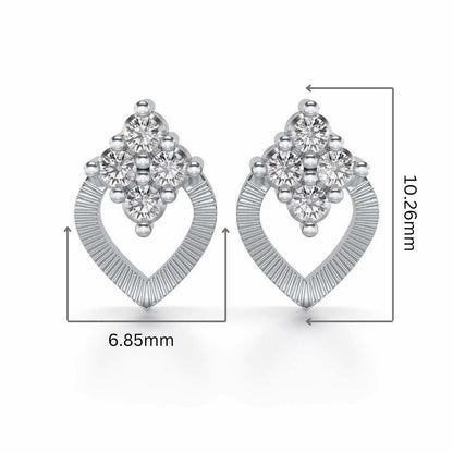 Luster Drop Silver Studs - White Gold - Image 2