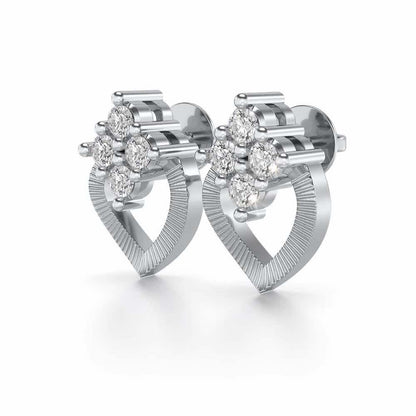 Luster Drop Silver Studs - White Gold - Image 3