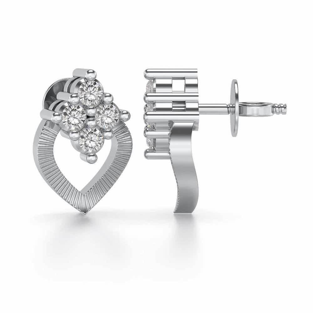 Luster Drop Silver Studs - White Gold - Image 4