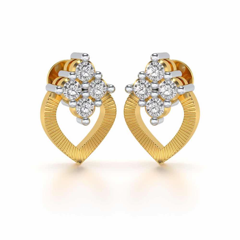 Luster Drop Silver Studs - Yellow Gold - Image 1