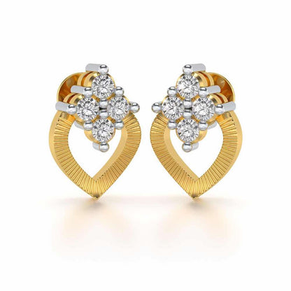 Luster Drop Silver Studs - Yellow Gold - Image 1