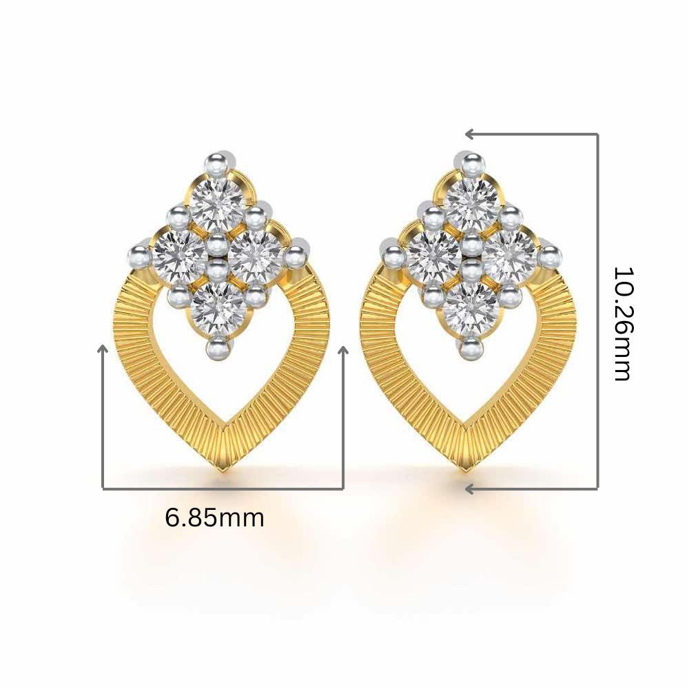 Luster Drop Silver Studs - Yellow Gold - Image 2