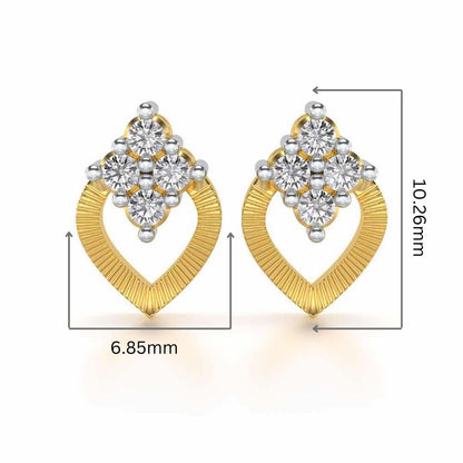 Luster Drop Silver Studs - Yellow Gold - Image 2