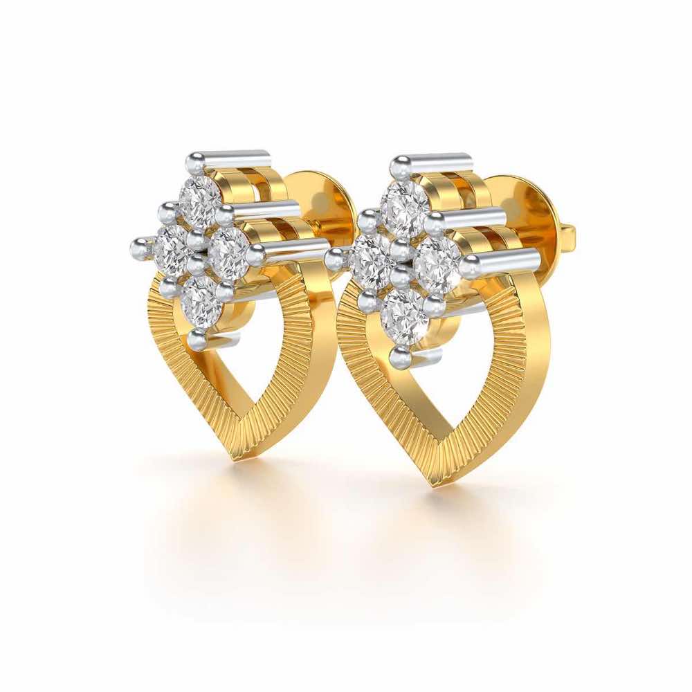 Luster Drop Silver Studs - Yellow Gold - Image 3