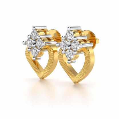 Luster Drop Silver Studs - Yellow Gold - Image 3