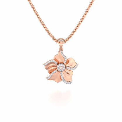 Lustrous Bloom Silver Pendant - Rose Gold - Image 1