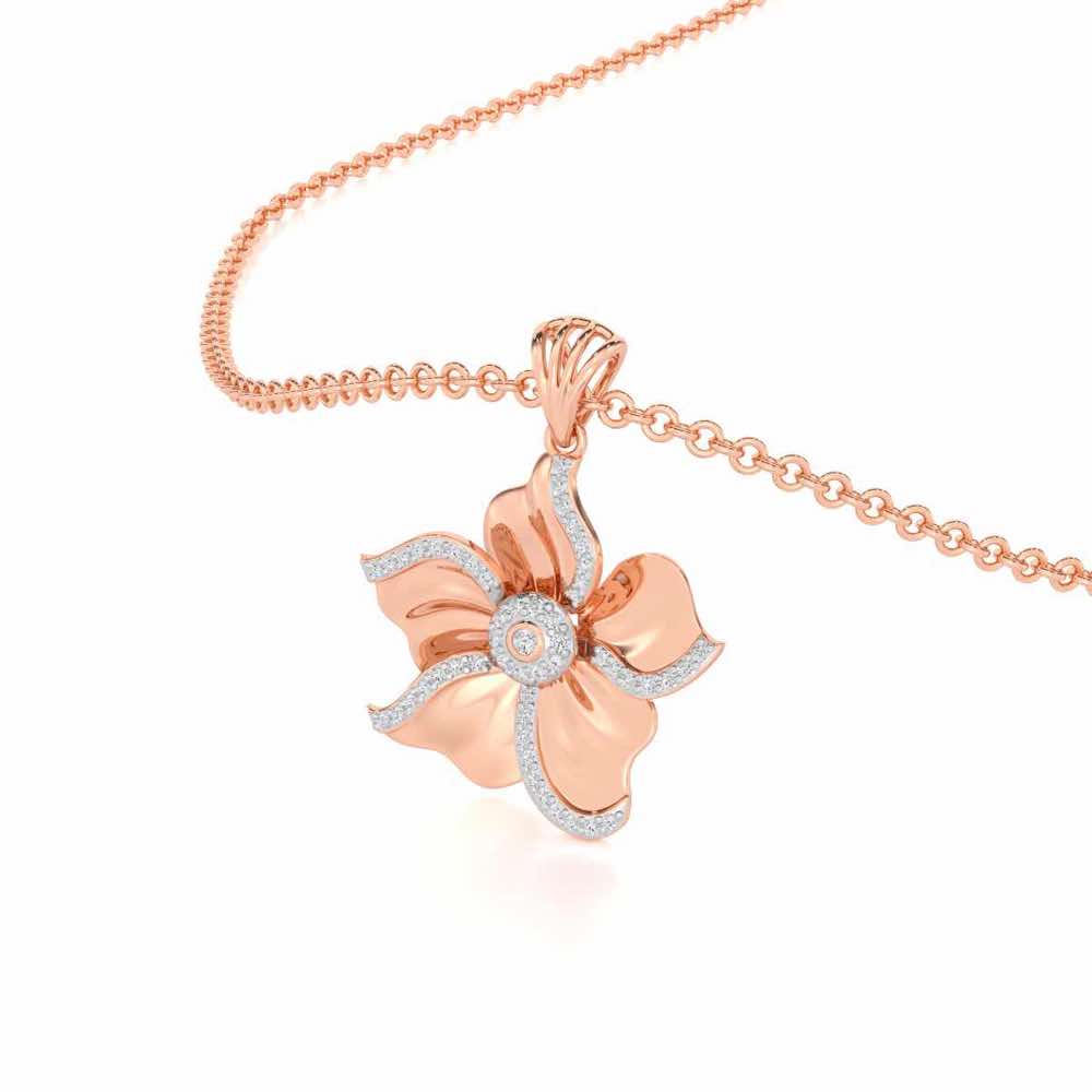 Lustrous Bloom Silver Pendant - Rose Gold - Image 2