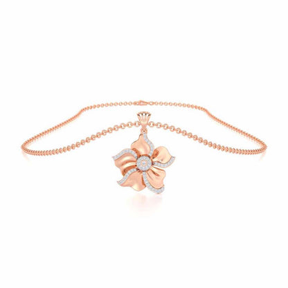 Lustrous Bloom Silver Pendant - Rose Gold - Image 3